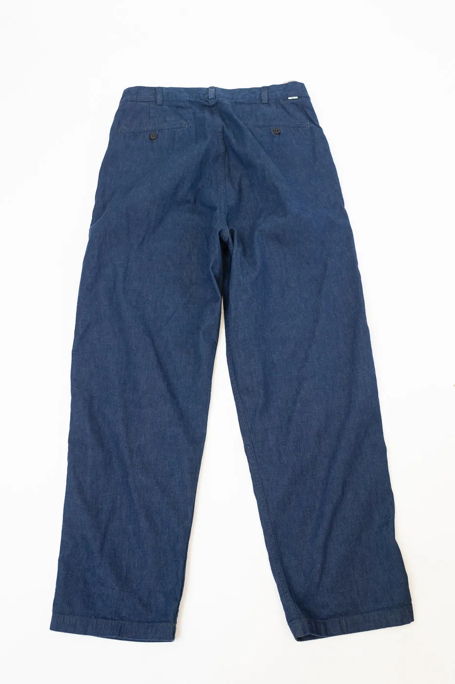 03-5021-A81 - Two Tuck Denim Wide Trousers - One Wash (Light Blue)