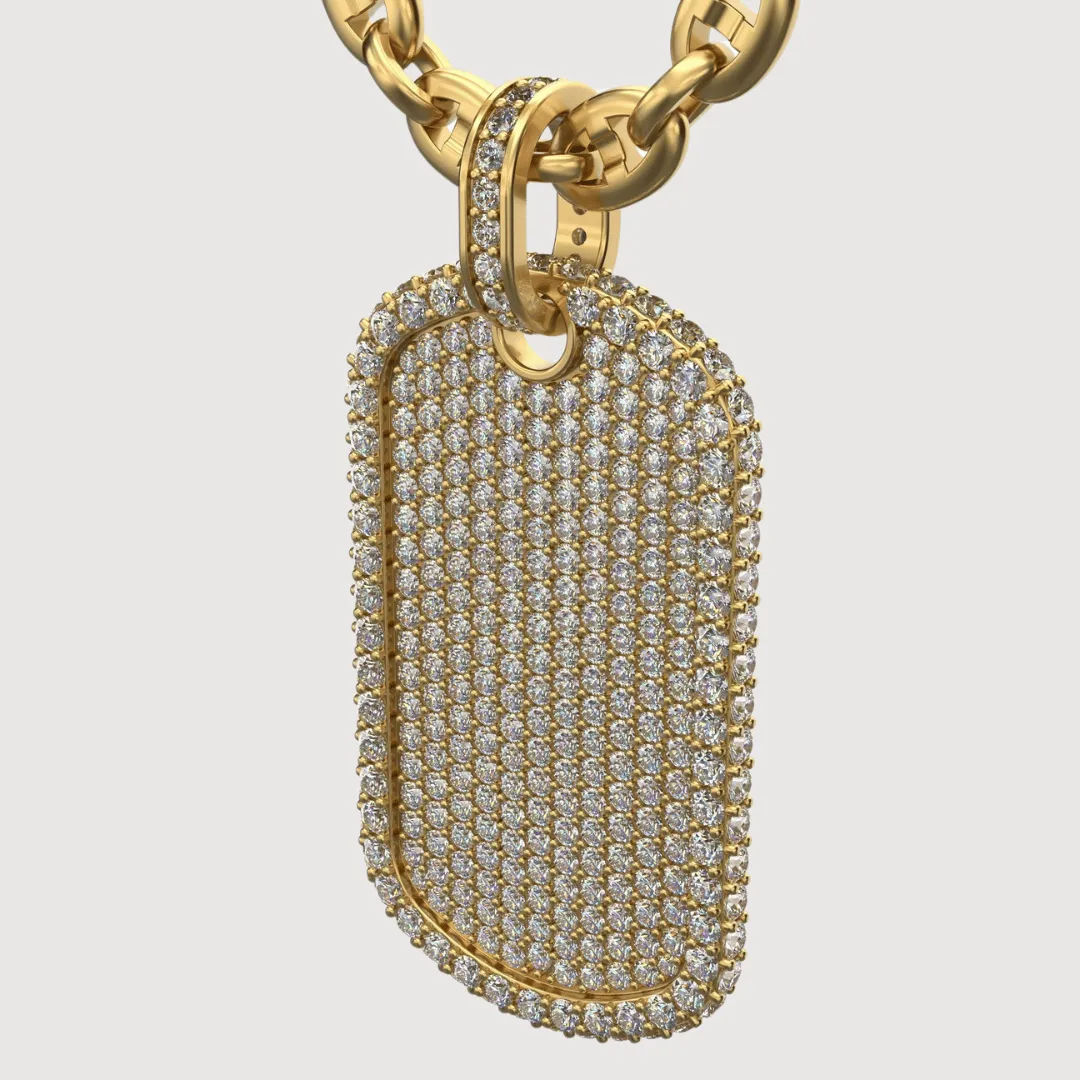 2.87 CTW Diamond Dog Tag Pendant – 14K Gold Custom Pendant