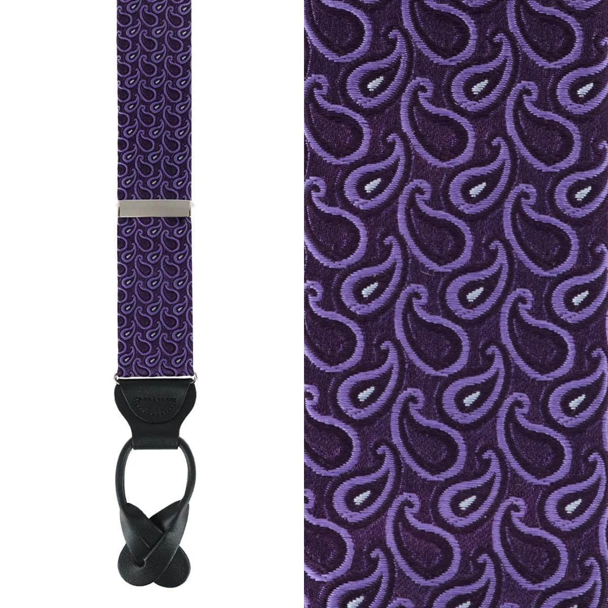 Abner's Amoebas Patterned Silk Button End Private Collection Braces