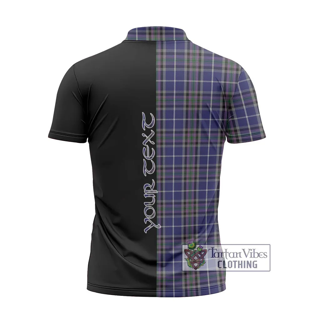 Alexander of Menstry Tartan Zipper Polo Shirt with Family Crest and Half Of Me Style