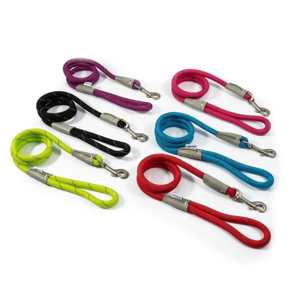 Ancol Viva 1.07m x 12mm Lime Green Poly-Weave Rope Dog Lead