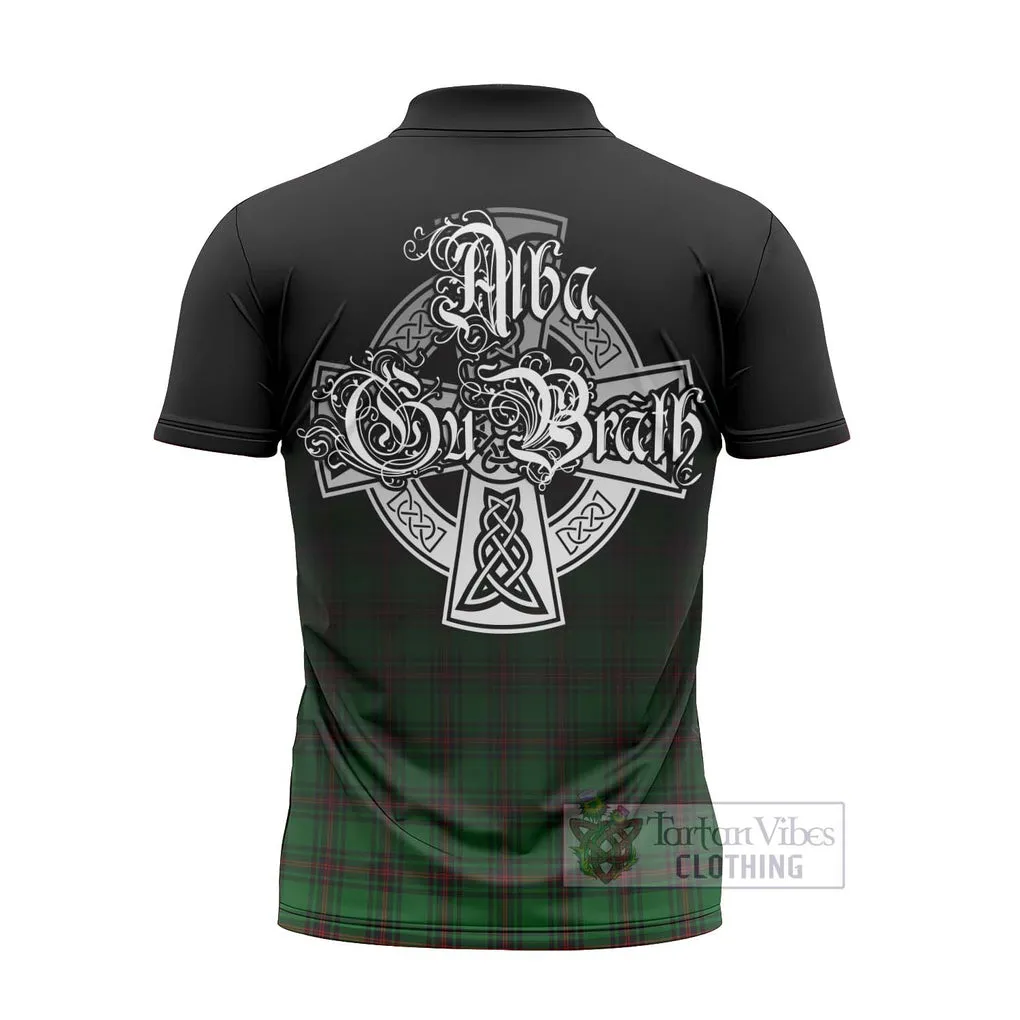 Anstruther Tartan Zipper Polo Shirt Featuring Alba Gu Brath Family Crest Celtic Inspired