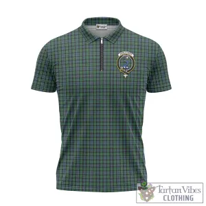 Arbuthnot Tartan Zipper Polo Shirt with Family Crest