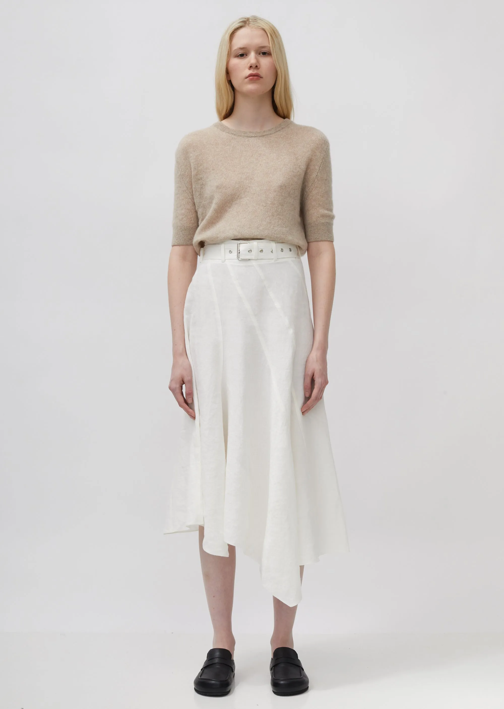 Asymmetric Belted Panelled Skirt