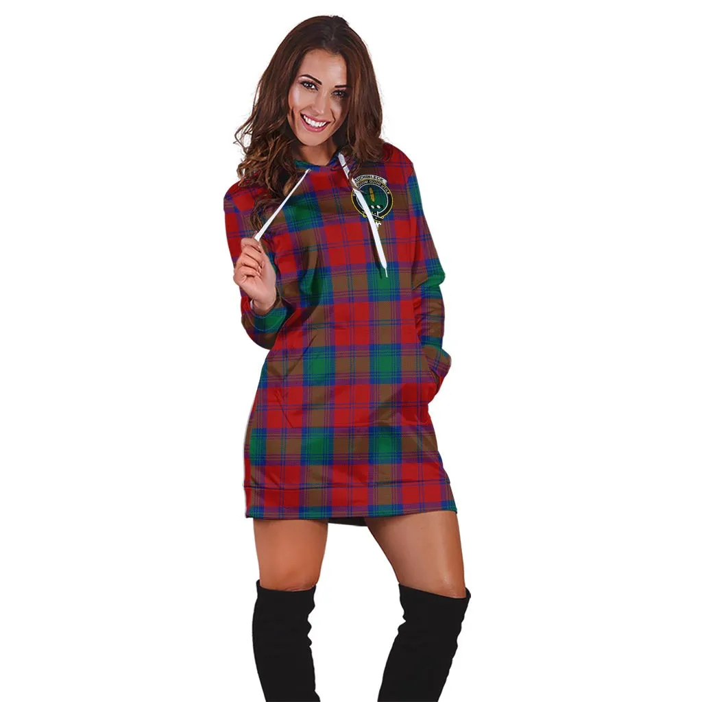 Auchinleck (Affleck) Tartan Hoodie Dress with Family Crest