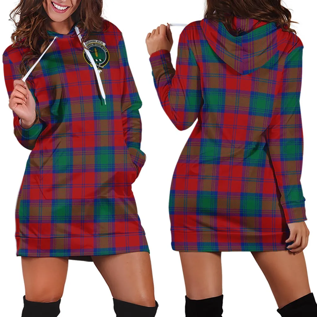 Auchinleck (Affleck) Tartan Hoodie Dress with Family Crest