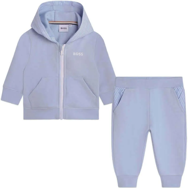 Baby Boys Pale Blue Logo Tracksuit