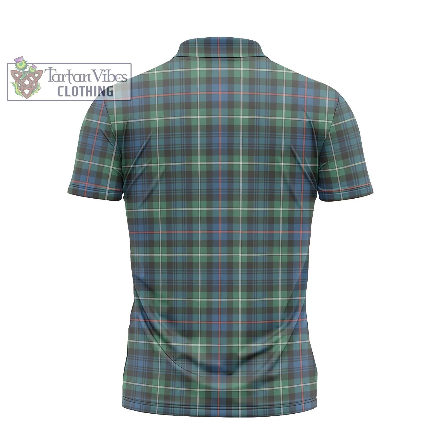 Baillie Ancient Tartan Zipper Polo Shirt with Family Crest