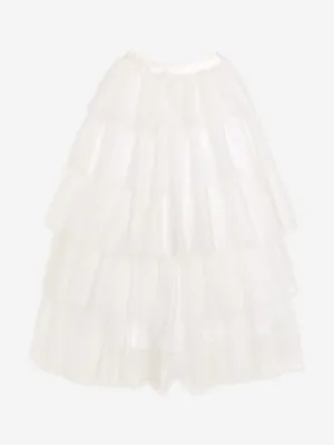 BCBG Girls Glitter Tulle Maxi Skirt in Ivory