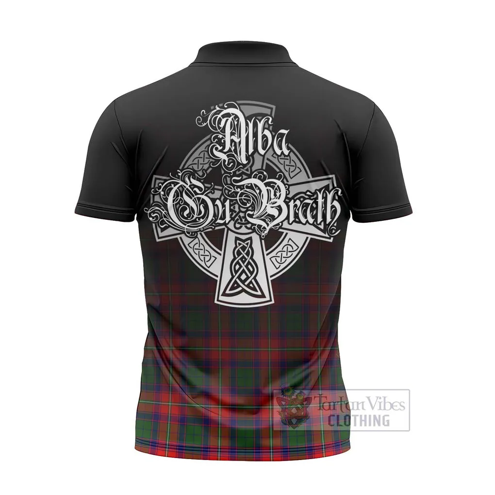 Belshes (Belsches) Tartan Zipper Polo Shirt Featuring Alba Gu Brath Family Crest Celtic Inspired