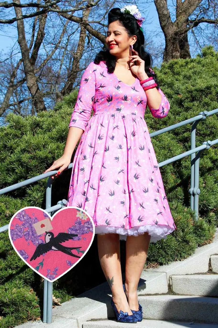 Billie Pink Swallow Dress