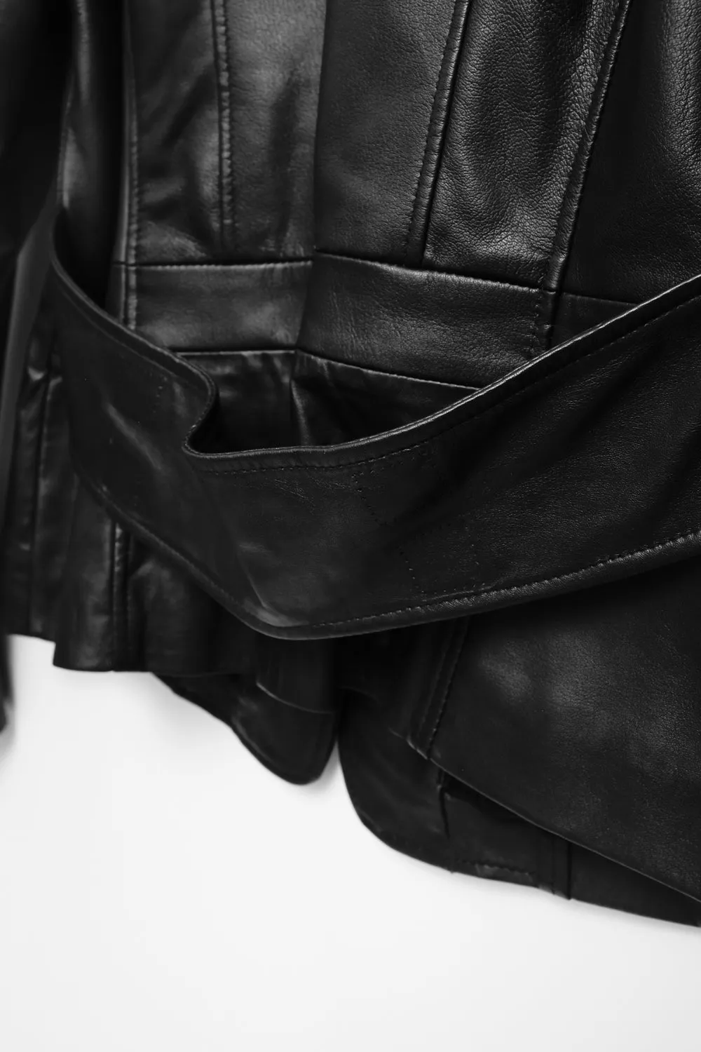 BLACK LEATHER VINTAGE BLAZER