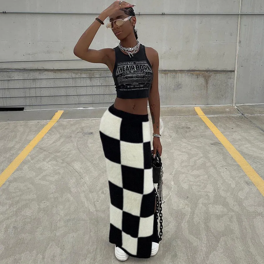 Checkers Maxi Skirt - Culture Heaven Special