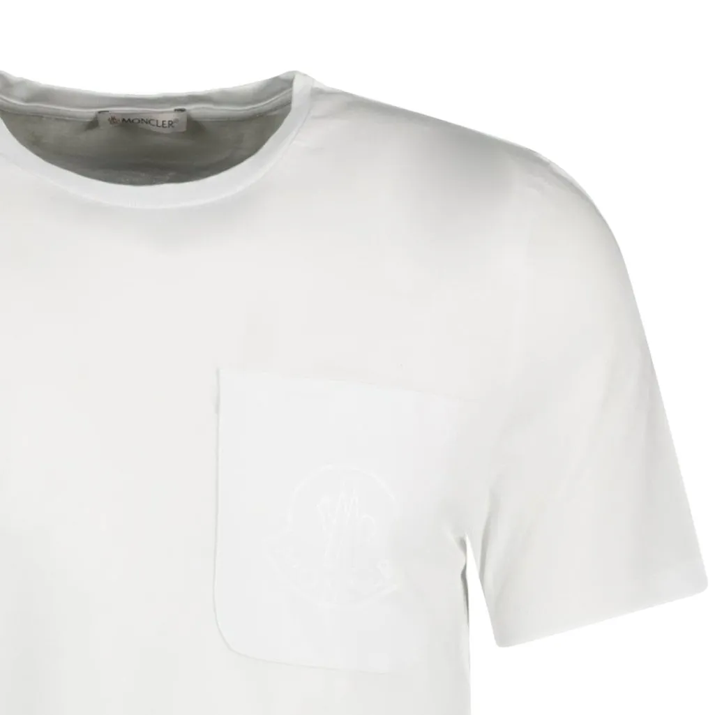 Chest Print Logo Classic Pocket T-Shirt White