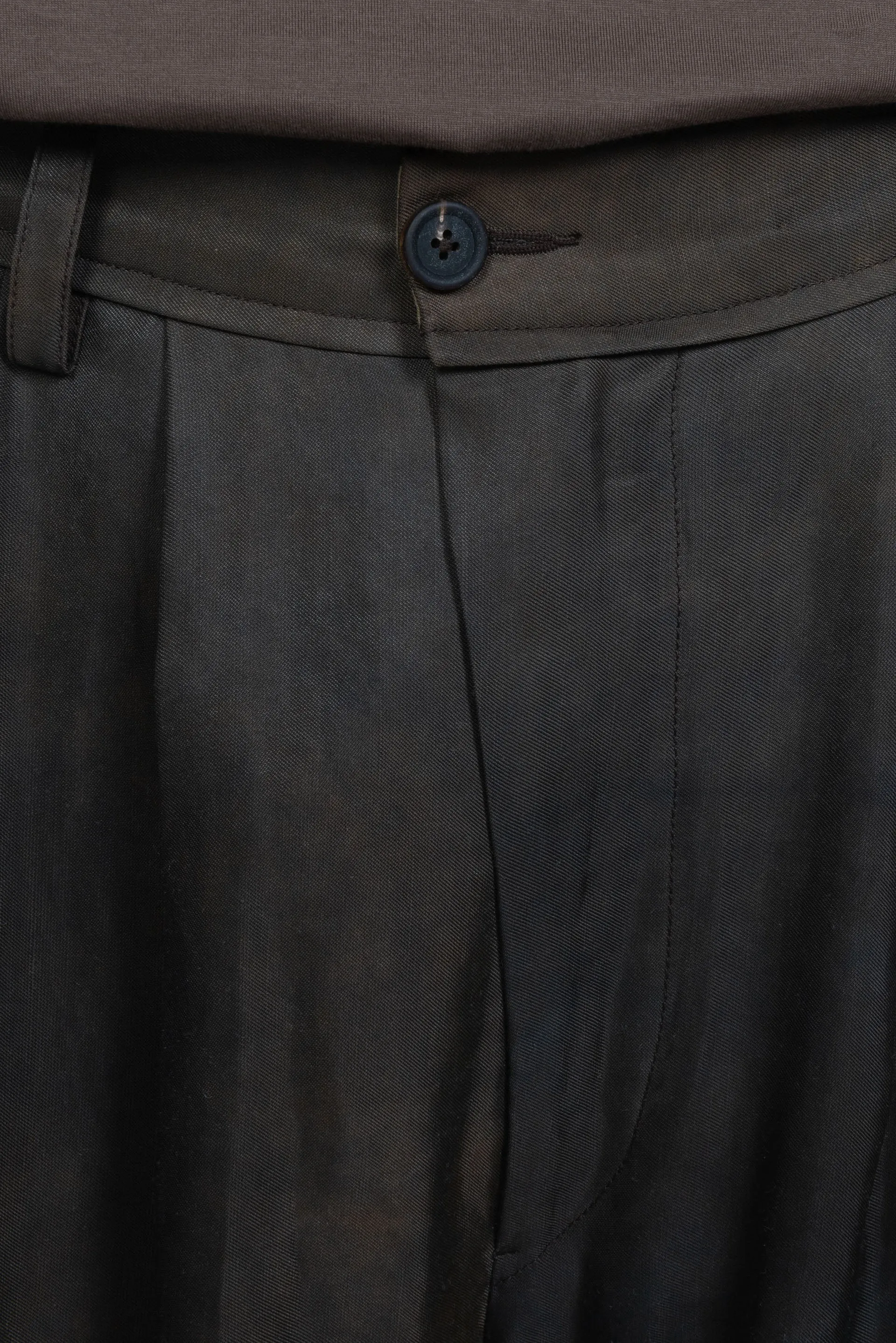 Copper Brown Pleated Extra Wide Leg Trousers