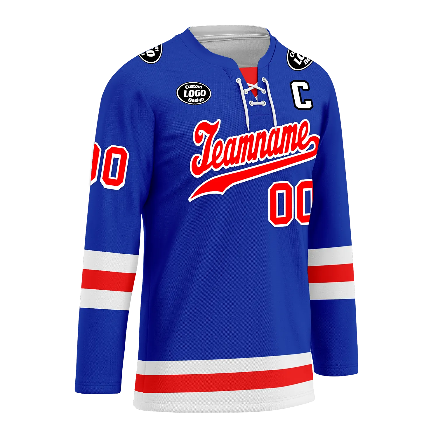 Custom Blue Red Personalized Hockey Jersey HCKJ01-D0a7007