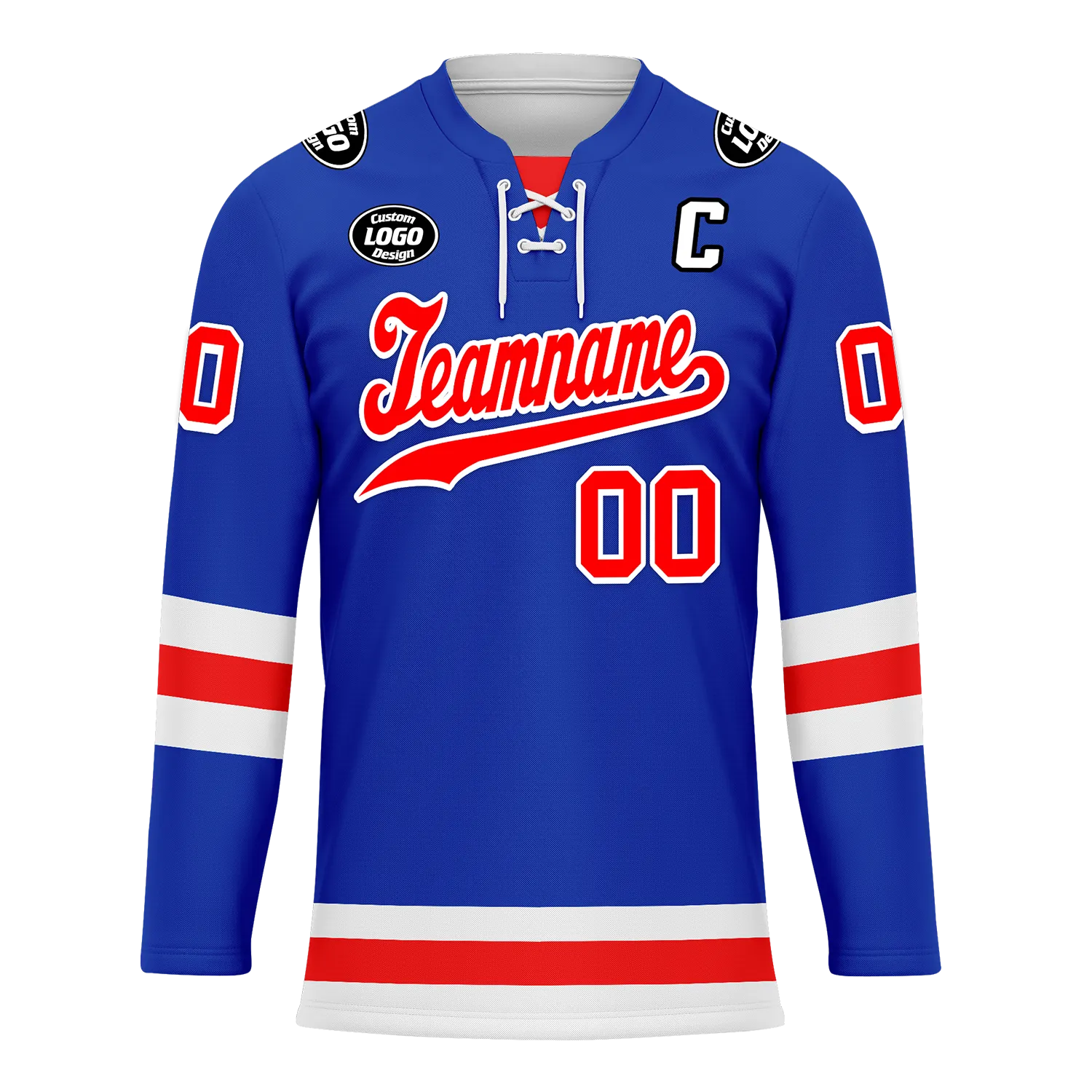 Custom Blue Red Personalized Hockey Jersey HCKJ01-D0a7007