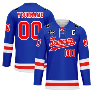 Custom Blue Red Personalized Hockey Jersey HCKJ01-D0a7007