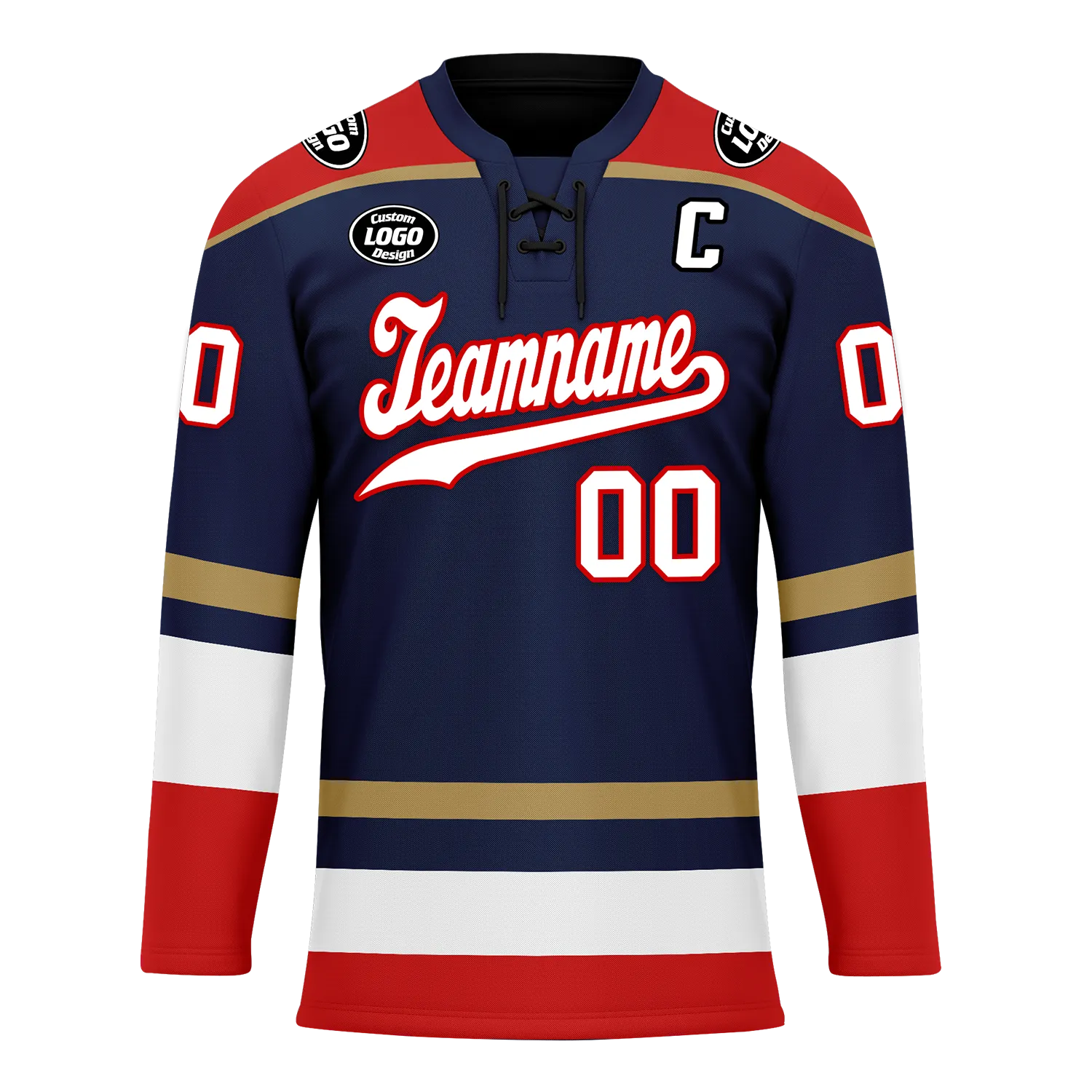 Custom Blue Red Personalized Hockey Jersey HCKJ01-D0a70af