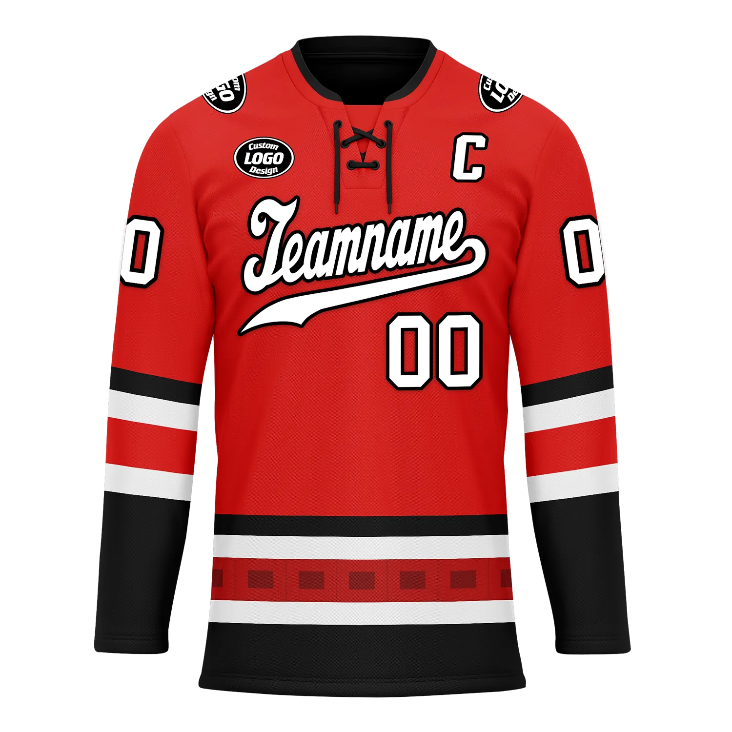 Custom Red Black Personalized Hockey Jersey HCKJ01-D0a700a