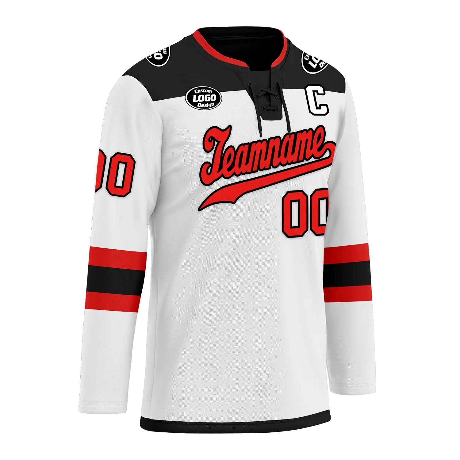 Custom White Black Personalized Hockey Jersey HCKJ01-D0a700c