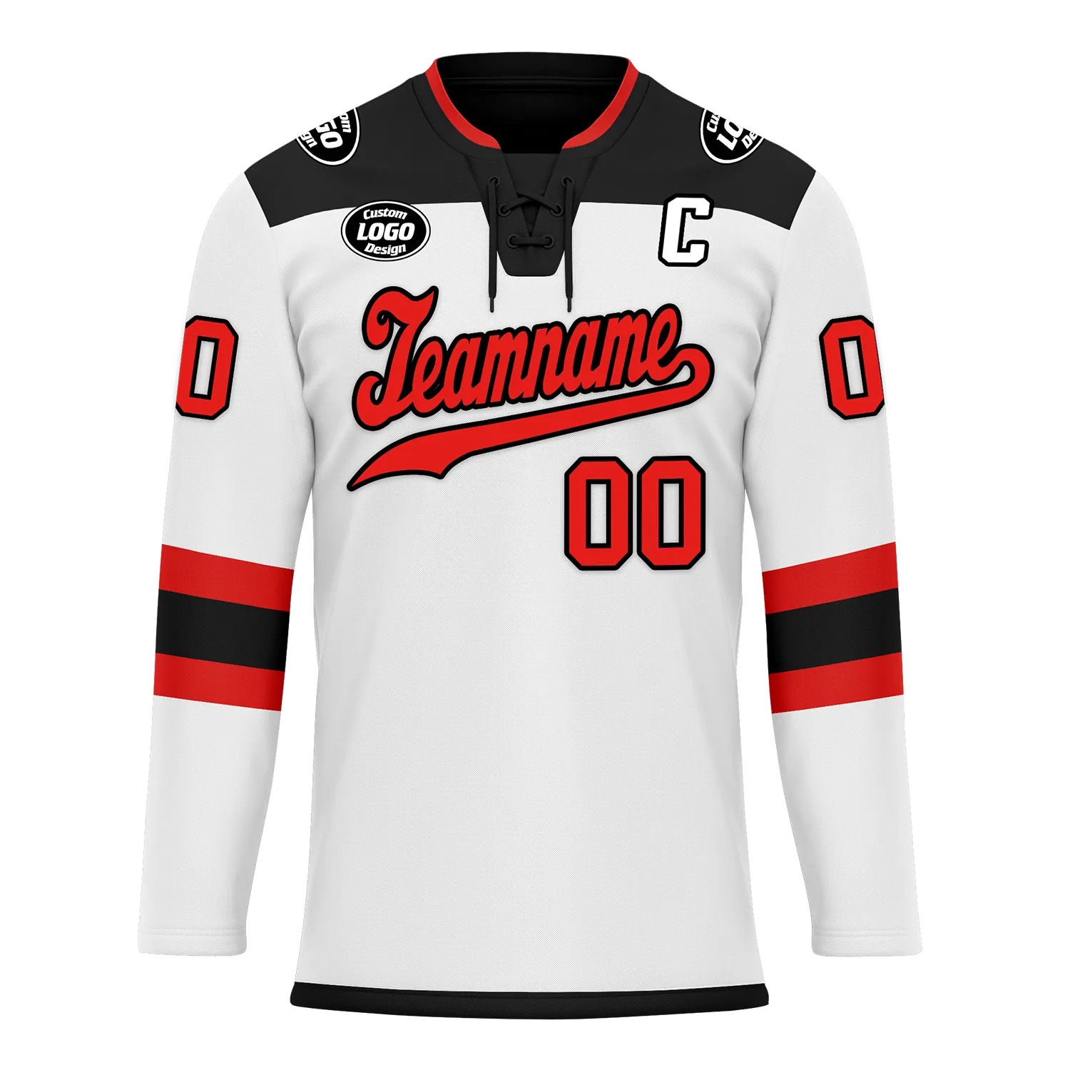 Custom White Black Personalized Hockey Jersey HCKJ01-D0a700c