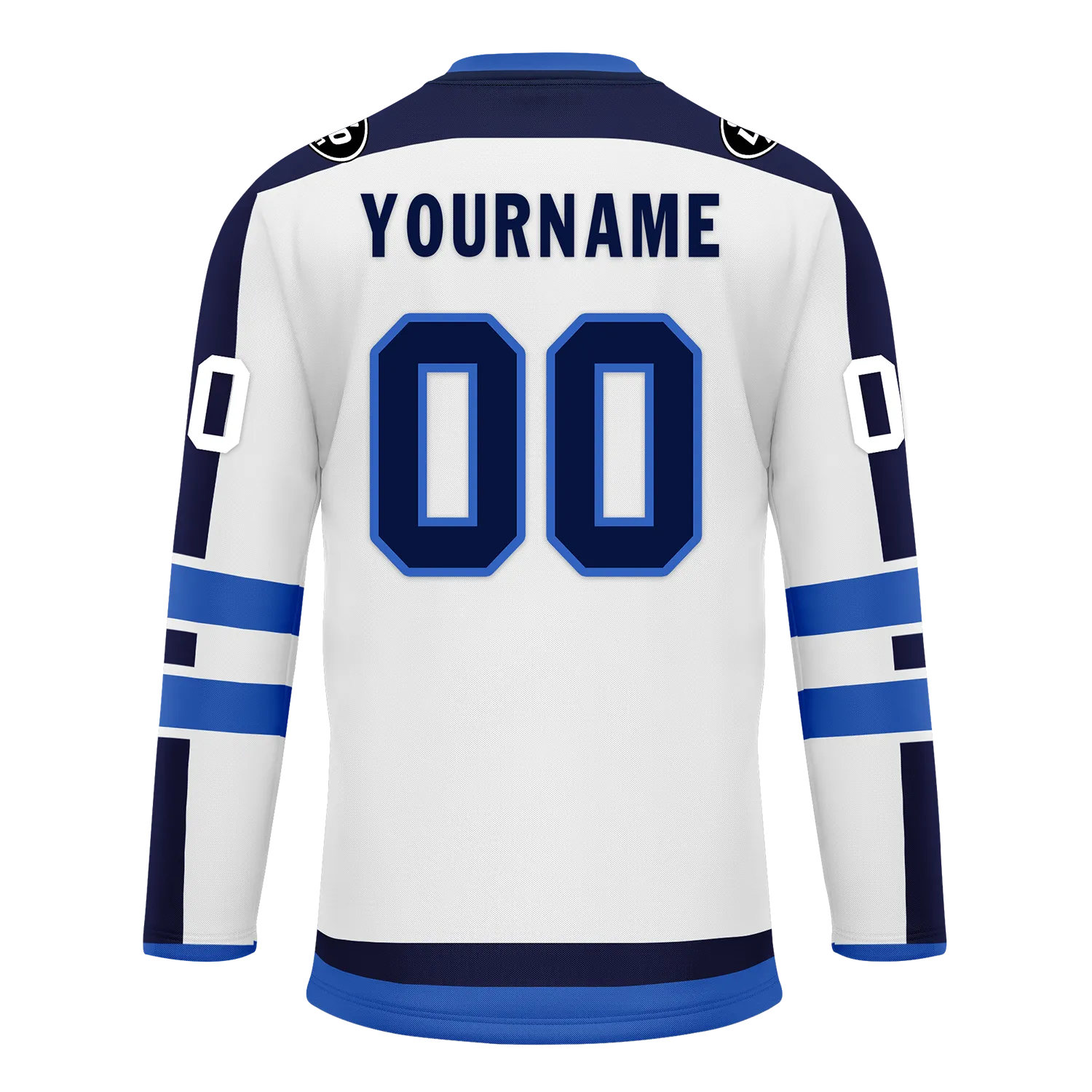 Custom White Blue Personalized Hockey Jersey HCKJ01-D0a70e0