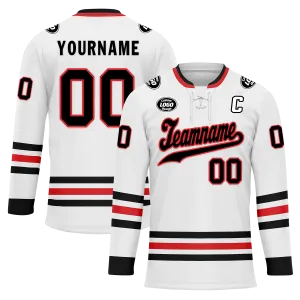 Custom White Personalized Hockey Jersey HCKJ01-D0a70be