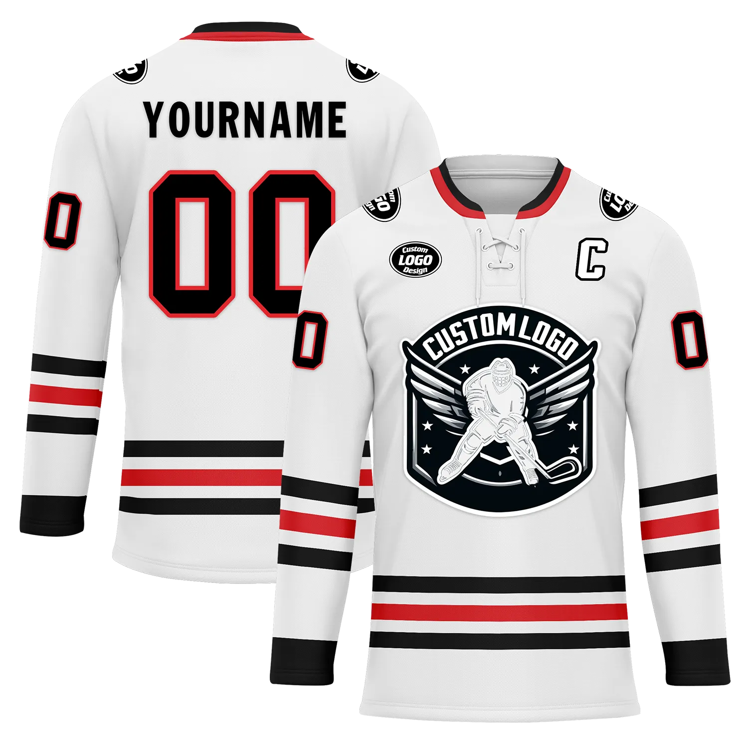 Custom White Personalized Hockey Jersey HCKJ01-D0a70be