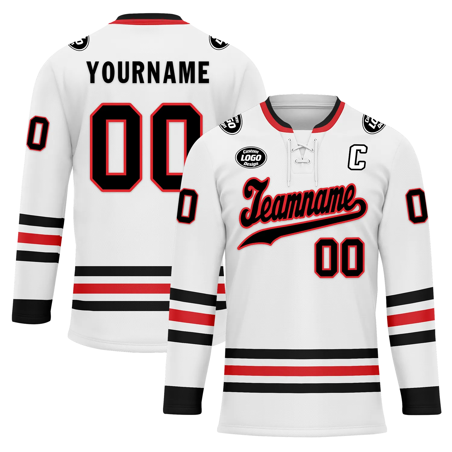 Custom White Personalized Hockey Jersey HCKJ01-D0a70be