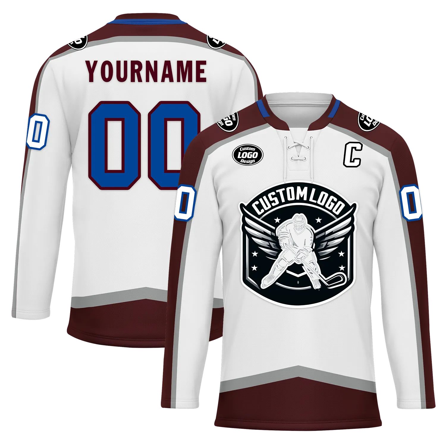 Custom White Red Personalized Hockey Jersey HCKJ01-D0a70ea