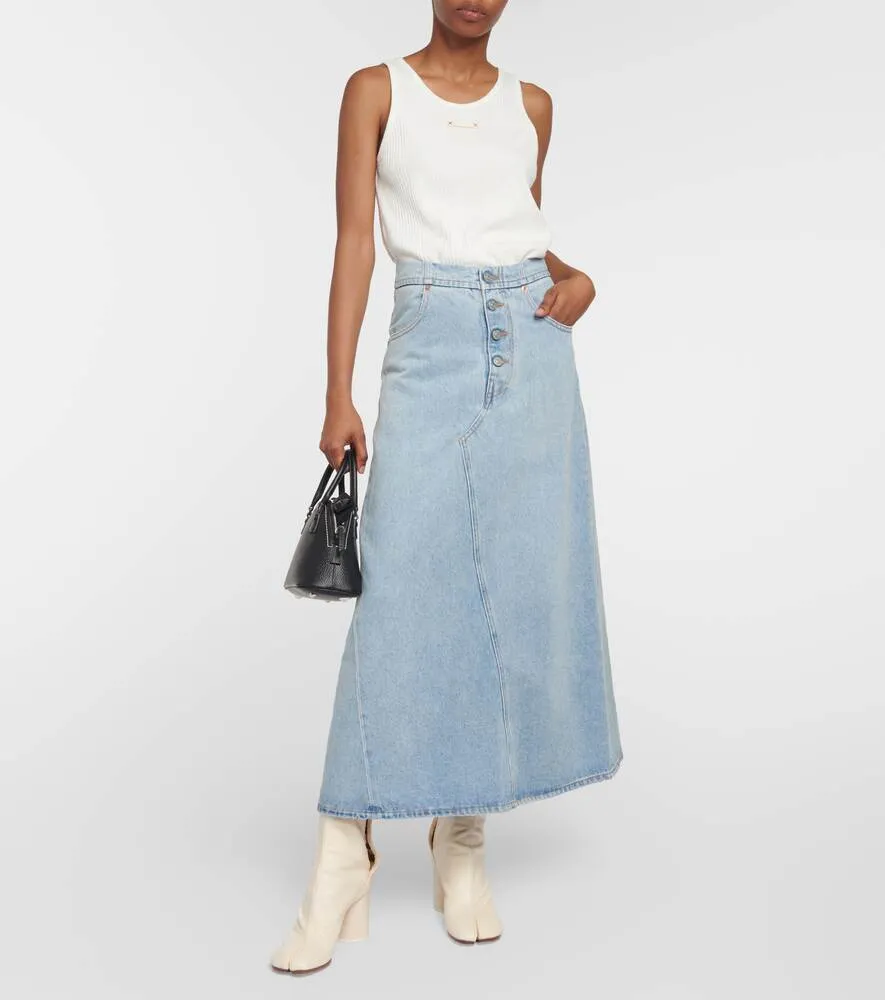 Denim maxi skirt MM6 MAISON MARGIELA, blue