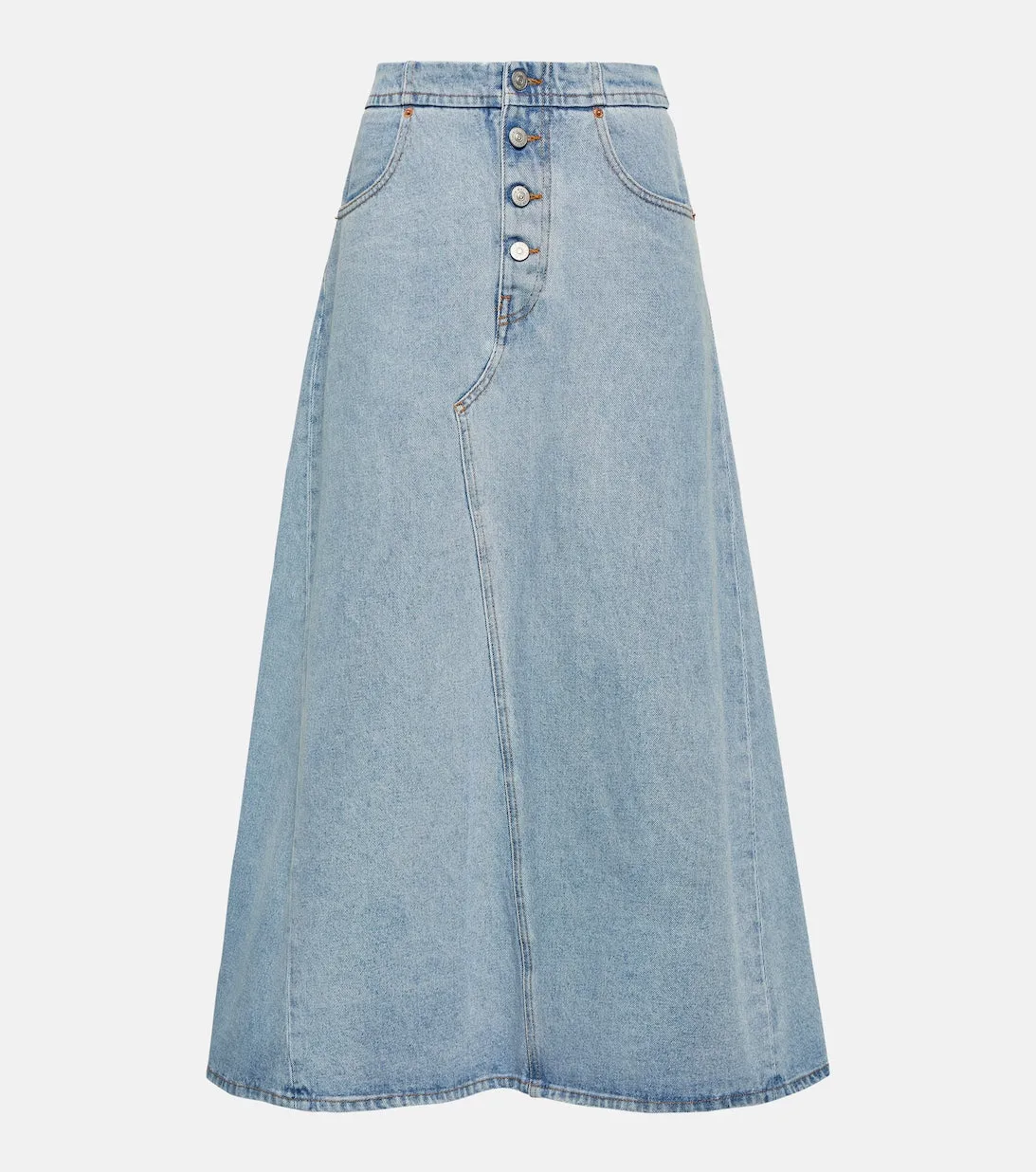 Denim maxi skirt MM6 MAISON MARGIELA, blue