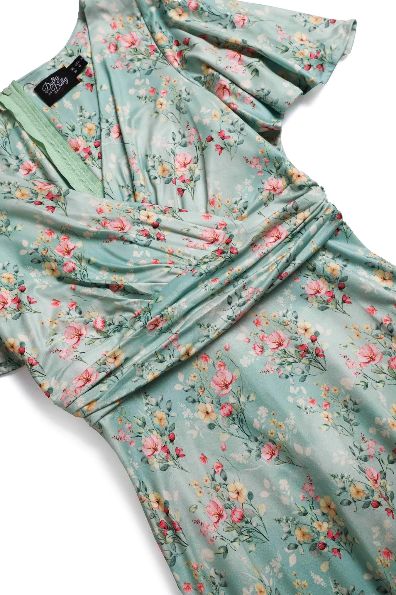 Donna Light Green Floral Day Dress