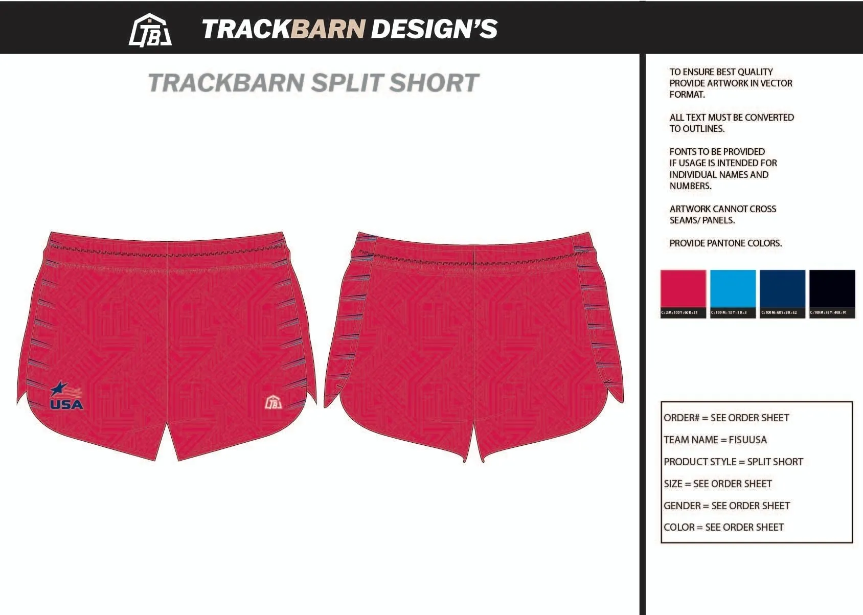 FISU-USA- Mens Split Track Short