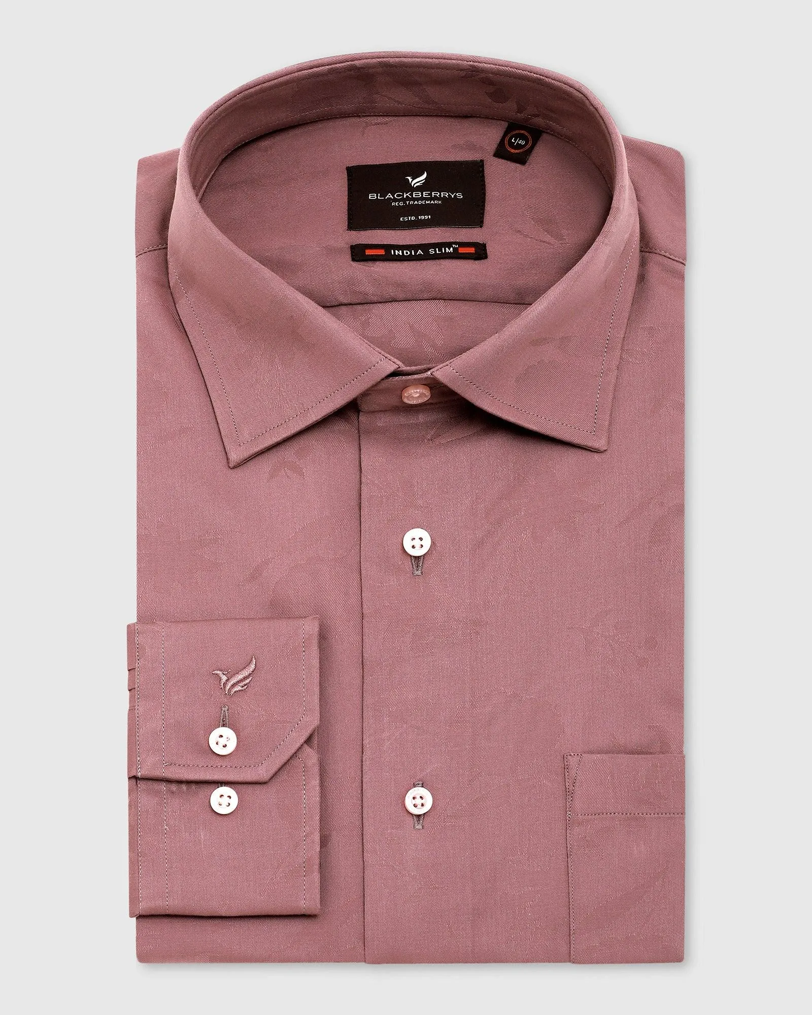 Formal Dusty Pink Printed Shirt - Hasad