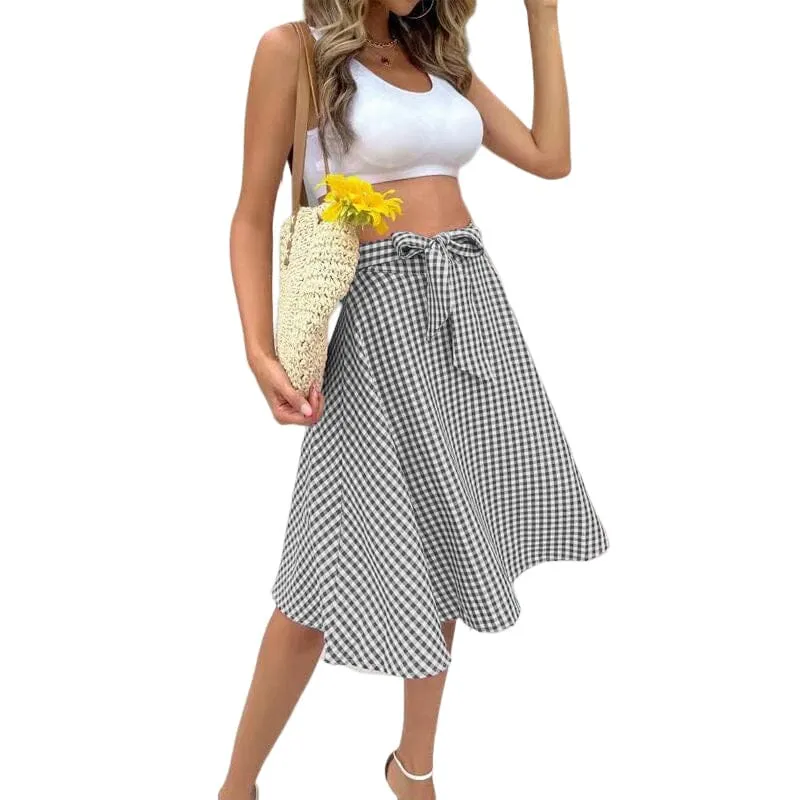 Gingham Print Skirt