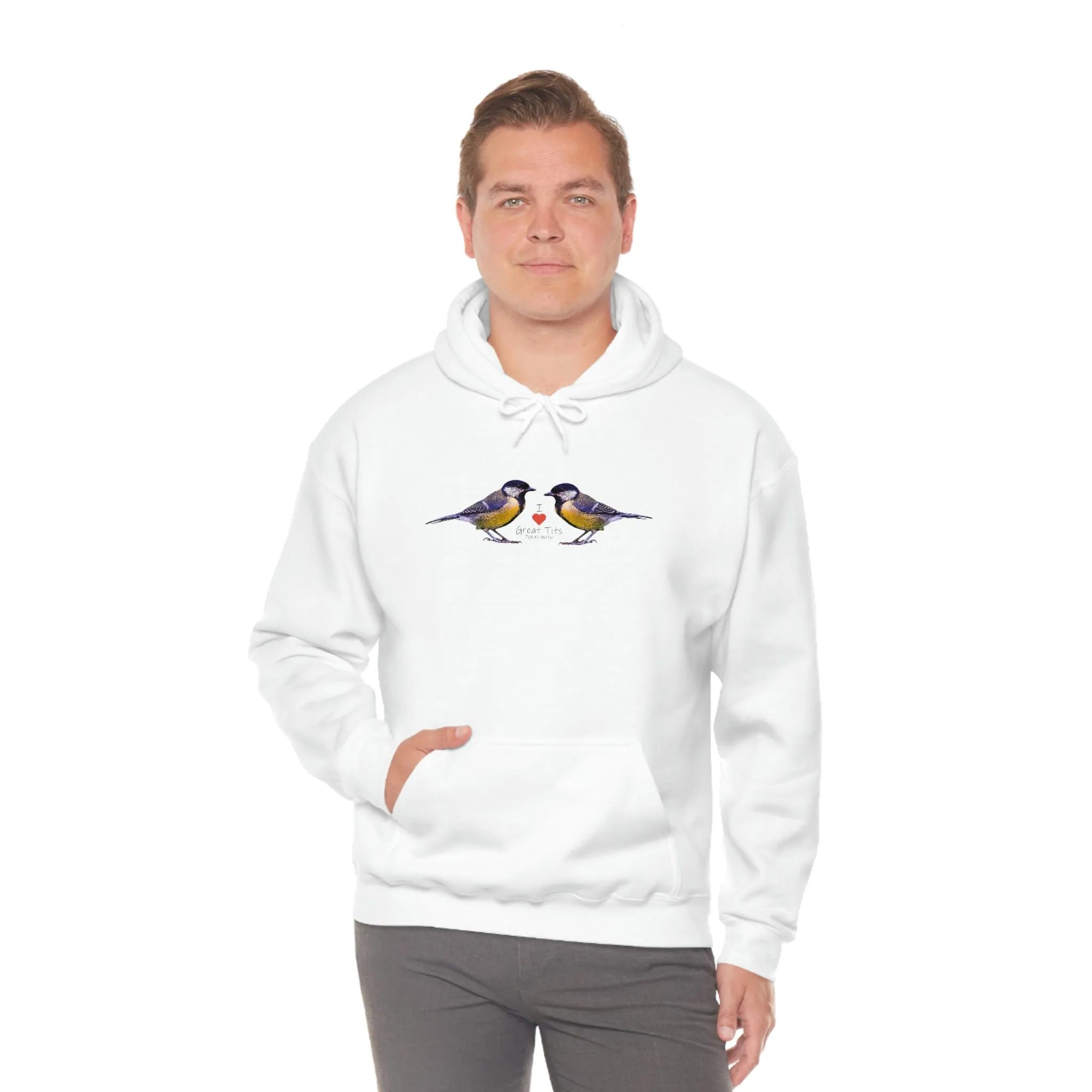 I Love Great Tits Heavy Blend Hooded Sweatshirt