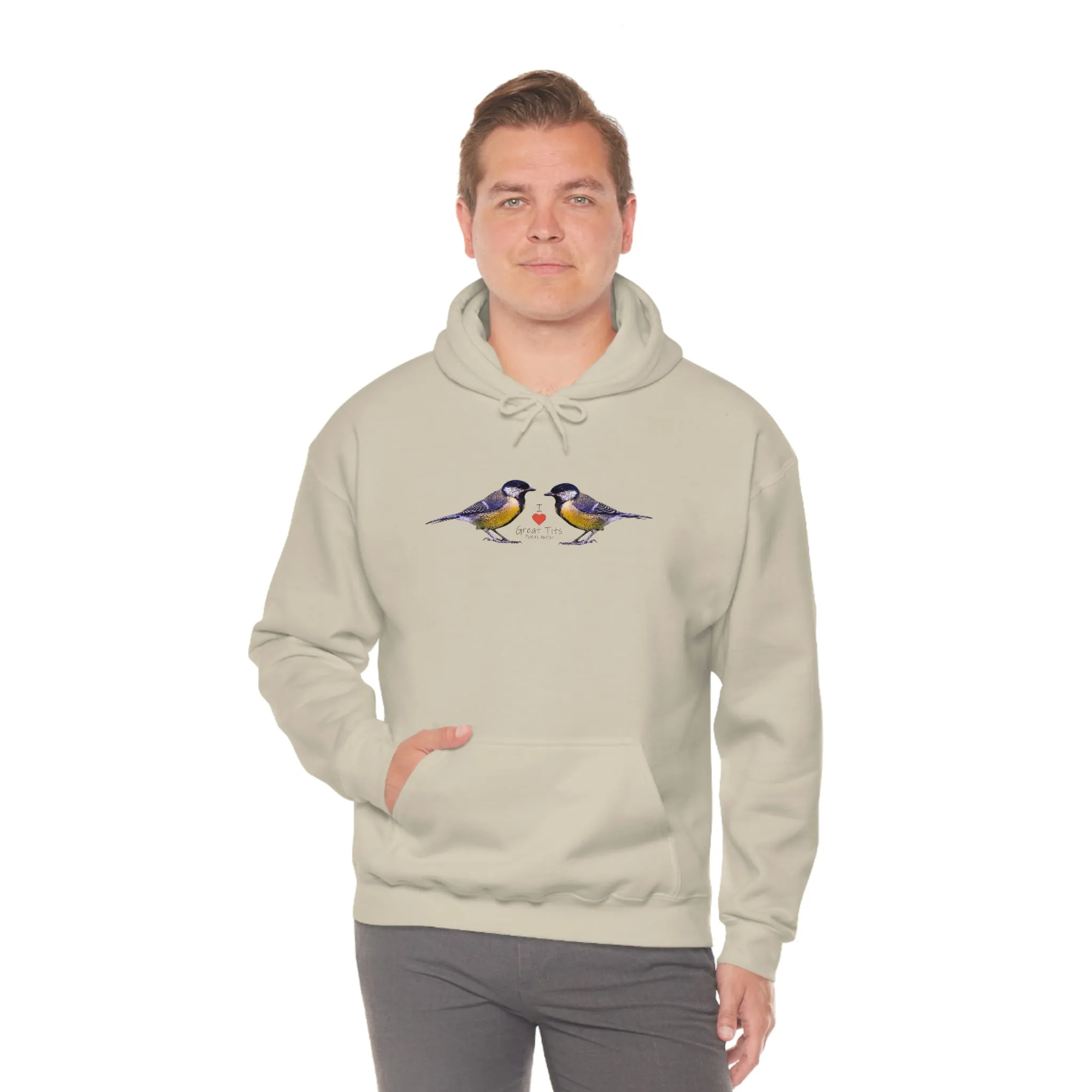 I Love Great Tits Heavy Blend Hooded Sweatshirt