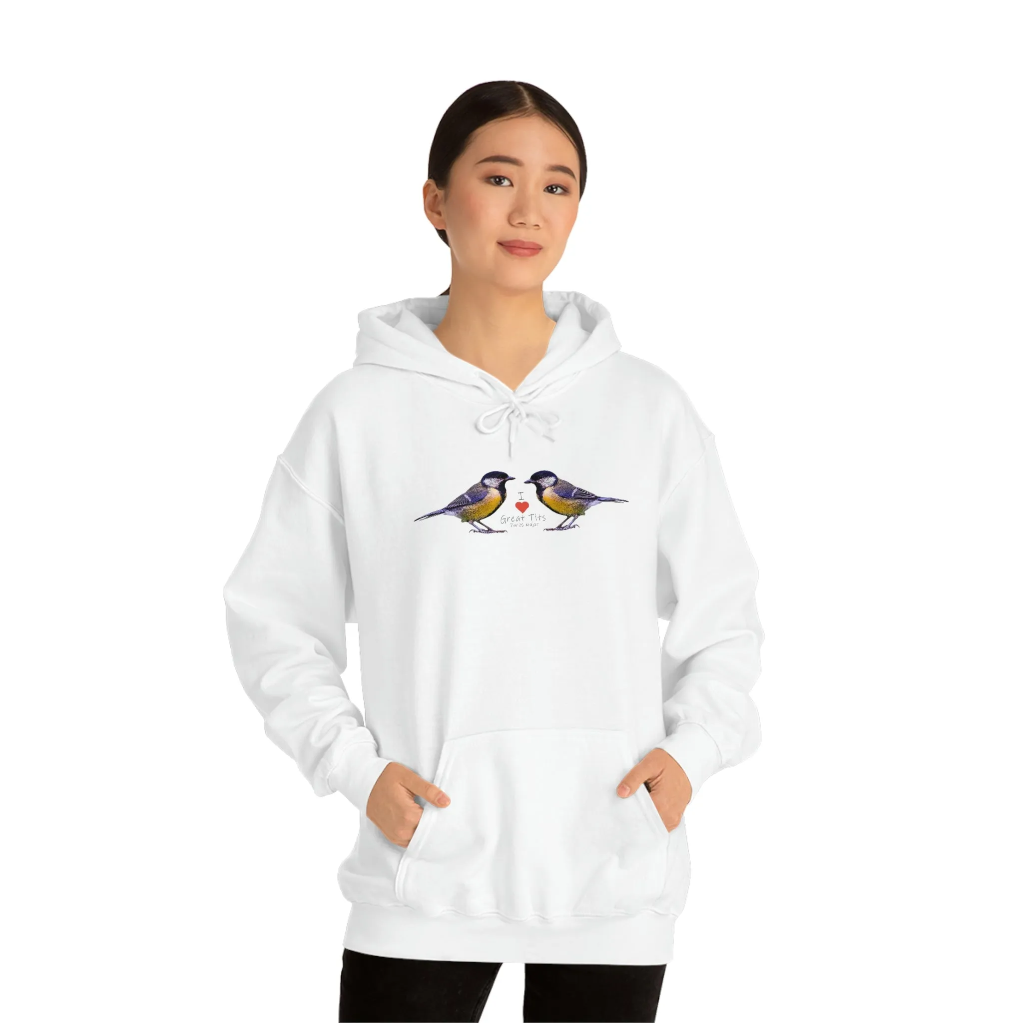 I Love Great Tits Heavy Blend Hooded Sweatshirt