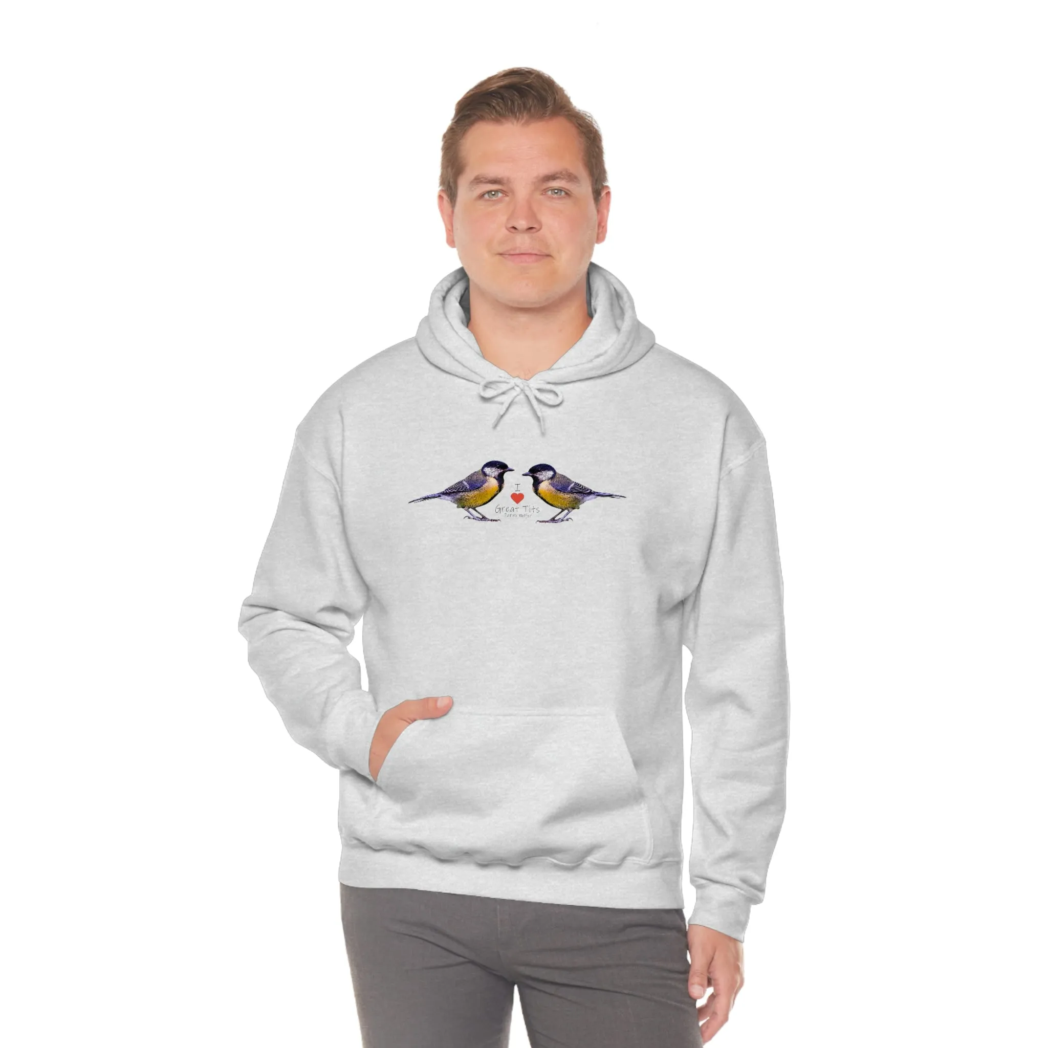 I Love Great Tits Heavy Blend Hooded Sweatshirt