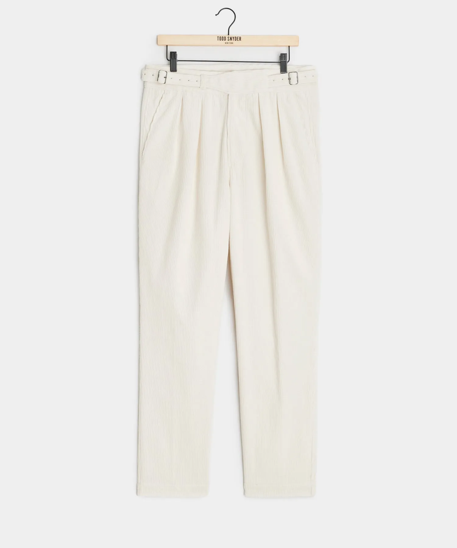 Italian Wide Wale Corduroy Gurkha Trouser in White