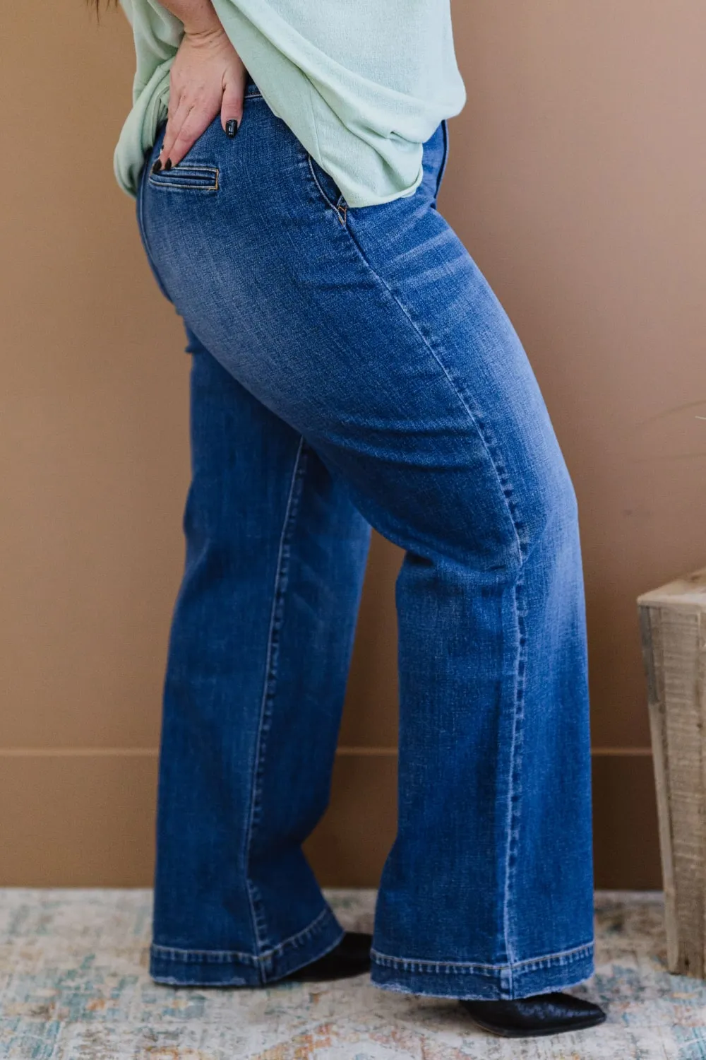 Kancan Girls Like Me Full Size Run Wide Leg Jeans