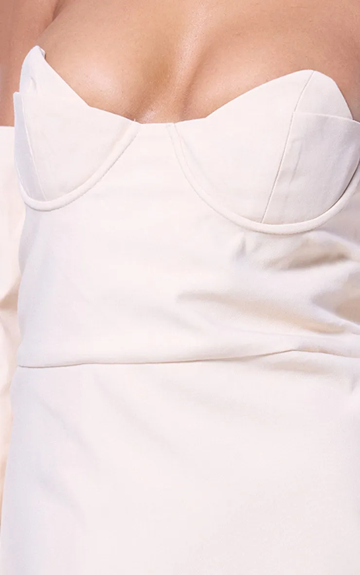 LABEL CREAM BUST DETAIL TAILORED A-LINE MINI DRESS