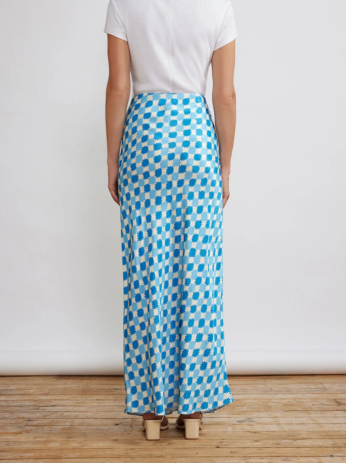 Layla Blue Picnic Check Skirt