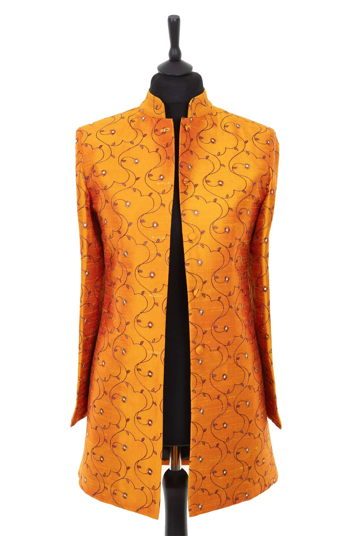 Long Nehru Jacket in Jumoke Sun