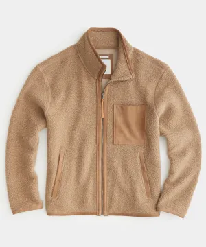 Luxe Sherpa Full-Zip Jacket in Camel