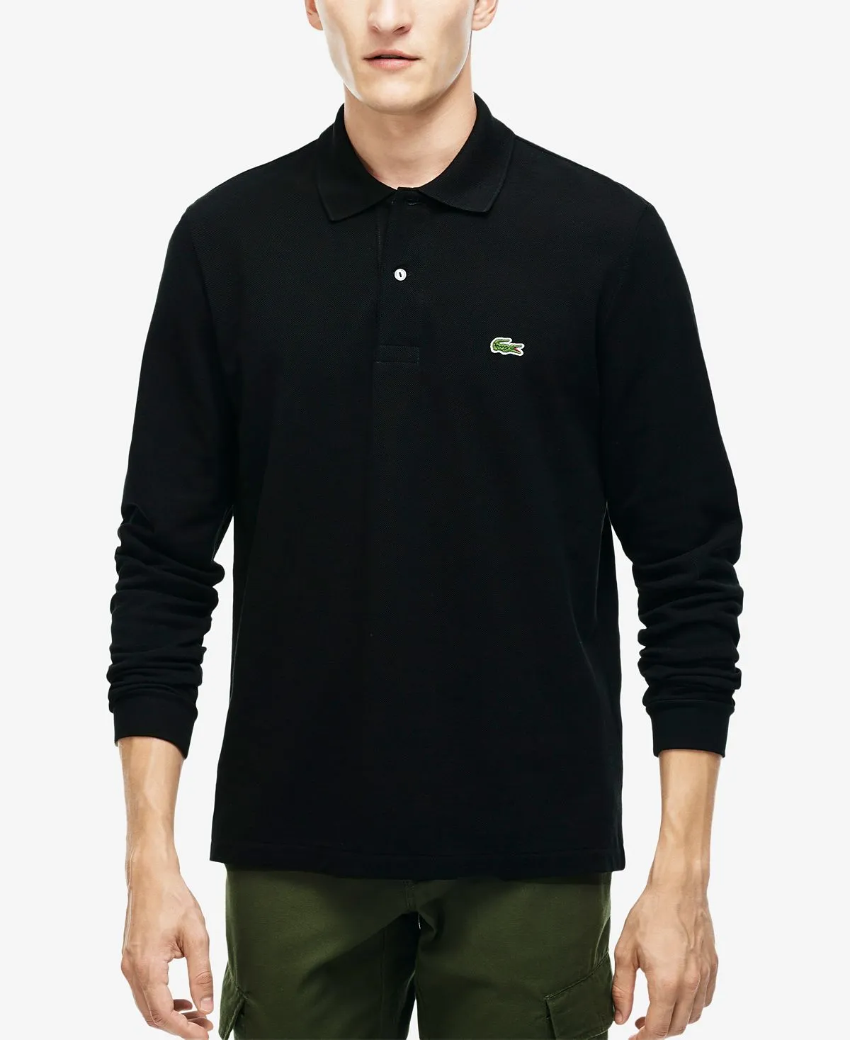 Men's classic long sleeve polo shirt l.12.12 Lacoste, black