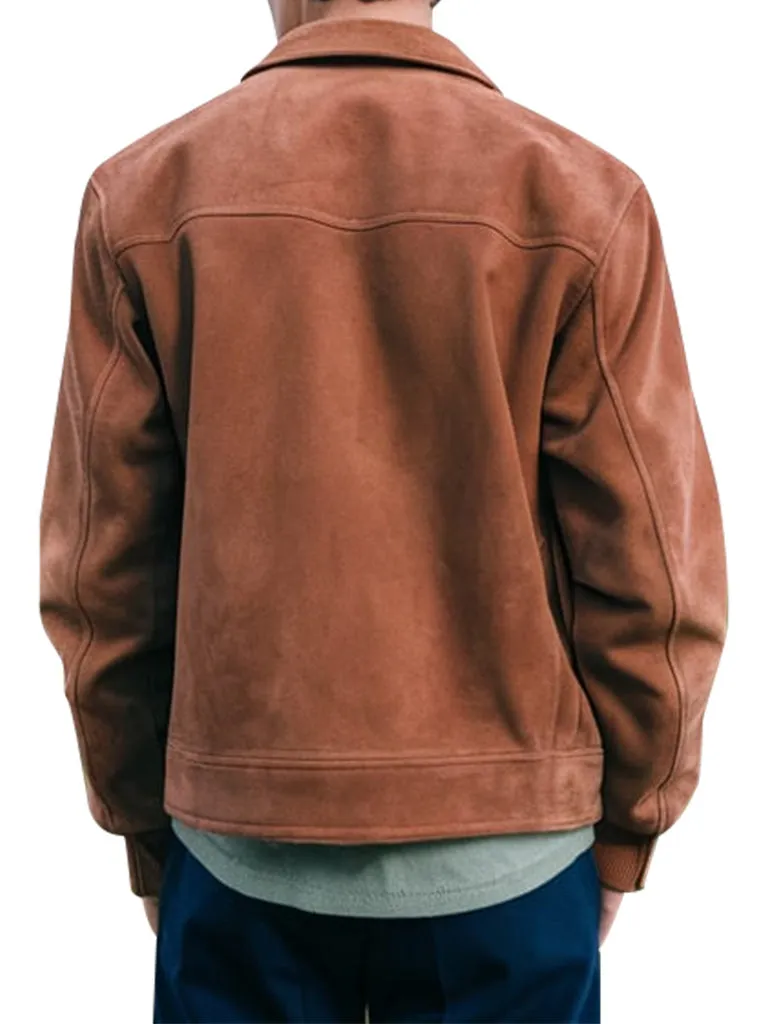 Men’s Tan Suede Dust Leather Jacket