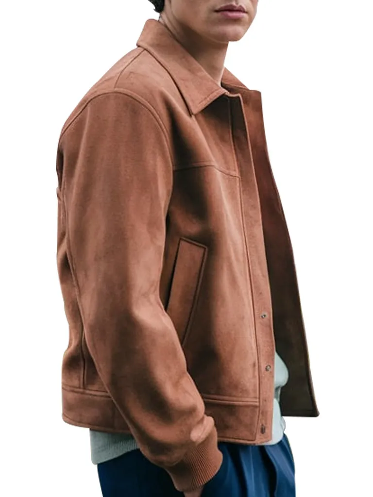 Men’s Tan Suede Dust Leather Jacket